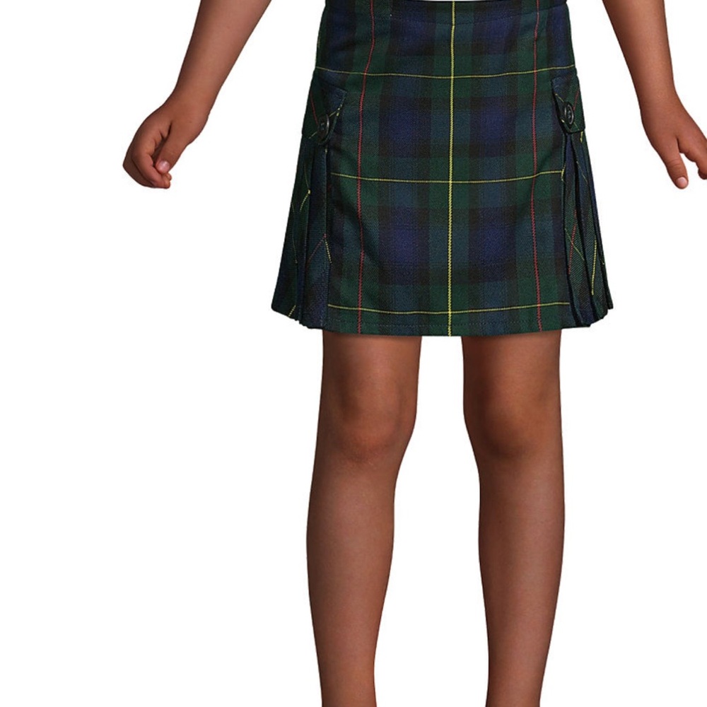 Lands’ End Plaid A-Line- 2 school uniform skorts Hunter / Classic navy plaid.